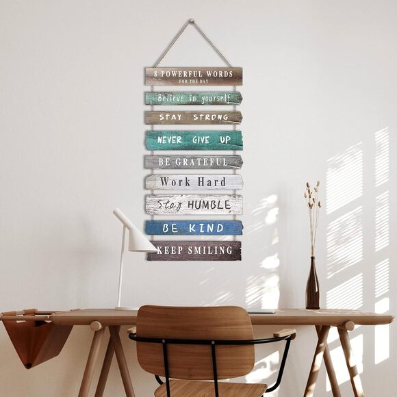 Rustic Wooden Motivational Wall Art Sign 12x24 Inspirational Quotes Decor New - Picture 9 of 9
